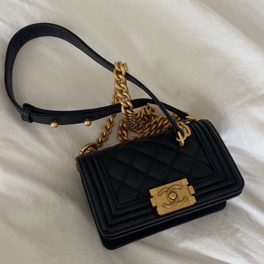 Chanel mini black boy bag